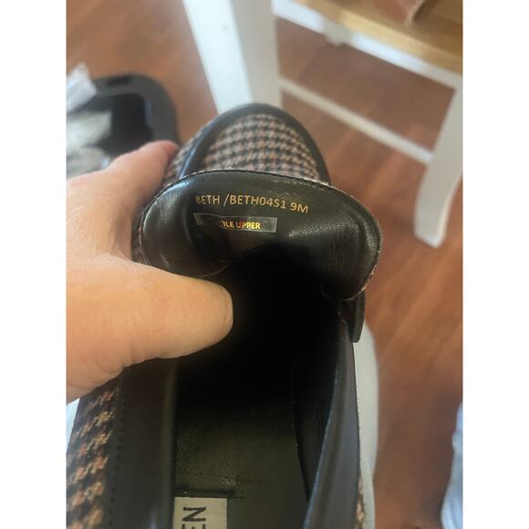 Steve Madden Women's Beth Heel Brown Plaid Loafer, S88 - Picture 8 of 8